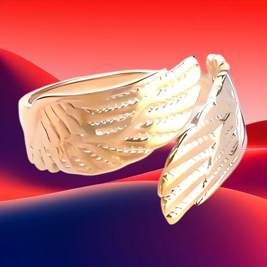 Imagen de +4 Modelos y 3 Colores de Anillo Alas de Angel Acero Inoxidable Ajustable Alta Durabilidad X1ani