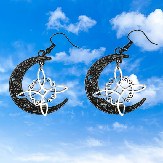 Imagen de 1 Par aretes Nudo de bruja  Curado en luna Para Escoger 41x31 cm Alta Durabilidad