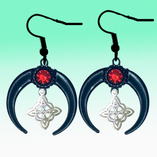 Imagen de 1 Par aretes Nudo de bruja  Curado en luna Para Escoger 41x31 cm Alta Durabilidad