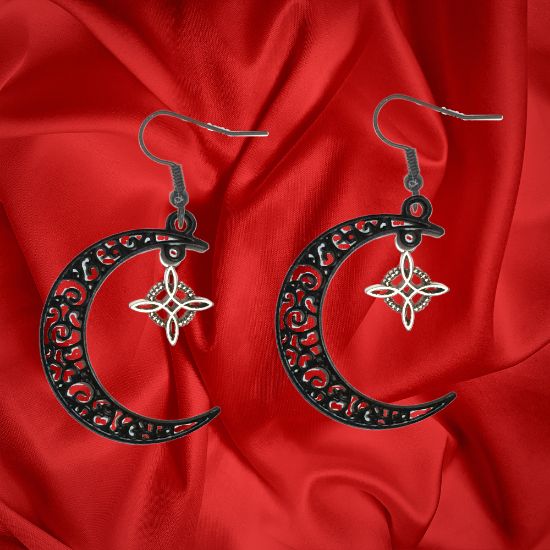 Imagen de 1 Par aretes Nudo de bruja  Curado en luna Para Escoger 41x31 cm Alta Durabilidad