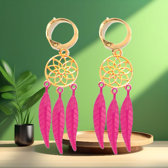 Imagen de 1 Par de Atrapasueños Color Dorado Alta Durabilidad en Llavero Color Dorado para Escoger CUPF&=X1