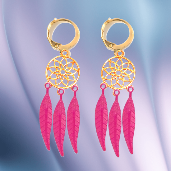 Imagen de 1 Par de Atrapasueños Color Dorado Alta Durabilidad en Llavero Color Dorado para Escoger CUPF&=X1