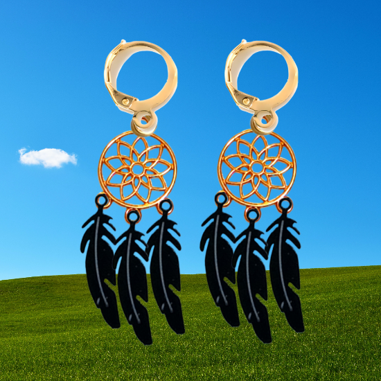 Imagen de 1 Par de Atrapasueños Color Dorado Alta Durabilidad en Llavero Color Dorado para Escoger CUPF&=X1