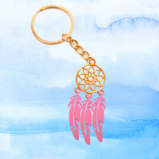 Imagen de 1 Atrapasueños Color Dorado Alta Durabilidad en Llavero Color Dorado para Escoger CUPF&=X1