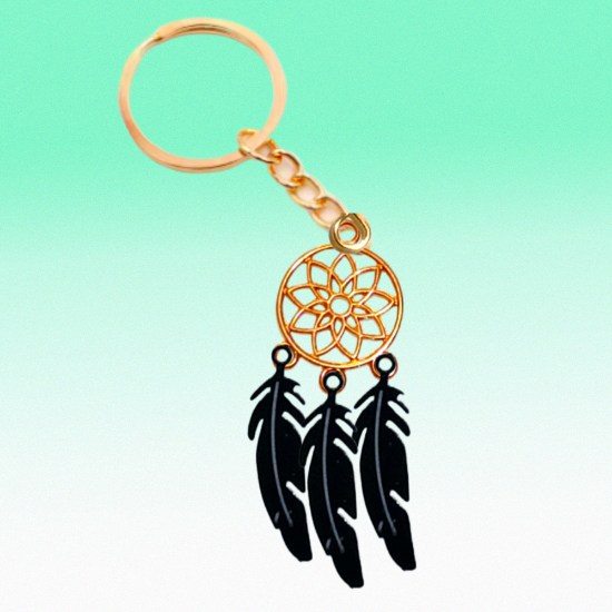 Imagen de 1 Atrapasueños Color Dorado Alta Durabilidad en Llavero Color Dorado para Escoger CUPF&=X1