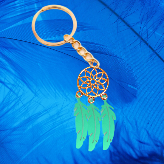 Imagen de 1 Atrapasueños Color Dorado Alta Durabilidad en Llavero Color Dorado para Escoger CUPF&=X1