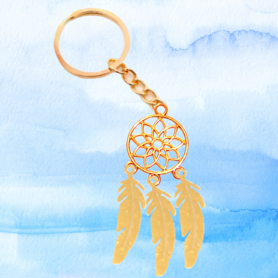 Imagen de 1 Atrapasueños Color Dorado Alta Durabilidad en Llavero Color Dorado para Escoger CUPF&=X1