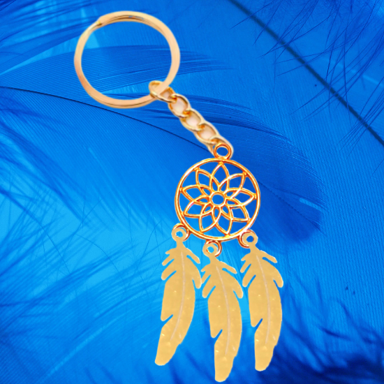 Imagen de 1 Atrapasueños Color Dorado Alta Durabilidad en Llavero Color Dorado para Escoger CUPF&=X1