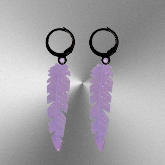 Imagen de 1 Par de Plumas Etnicas Grandes Acero en Arracaditas Acero Color Negro Alta Durabilidad+5 Modelos y Colores Para Escoger CUPF&=X1PLu