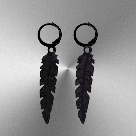 Imagen de 1 Par de Plumas Etnicas Grandes Acero en Arracaditas Acero Color Negro Alta Durabilidad+5 Modelos y Colores Para Escoger CUPF&=X1PLu