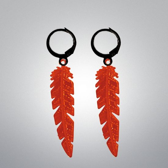 Imagen de 1 Par de Plumas Etnicas Grandes Acero en Arracaditas Acero Color Negro Alta Durabilidad+5 Modelos y Colores Para Escoger CUPF&=X1PLu