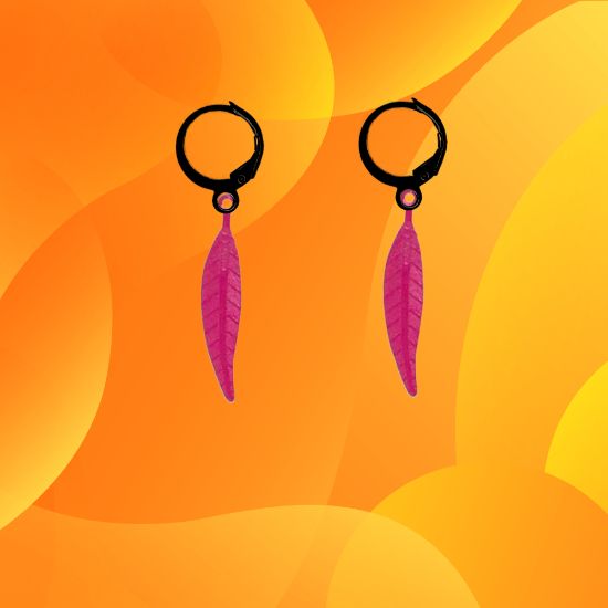 Imagen de 1 Par de Plumas Medianas Acero en Arracaditas Acero Color Negro Alta Durabilidad+20 Modelos y Colores Para Escoger CUPF&=X1PLu