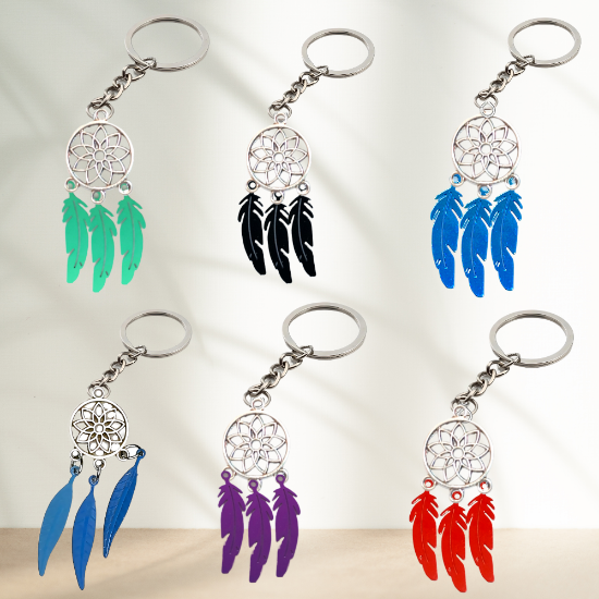 Imagen de 1 Par de Atrapasueños Color Plata Alta Durabilidad en Llavero Color Plata para Escoger CUPF&=X1