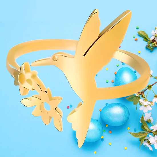 Imagen de  1 Anillo de Hermosisimo Colibrí  Acero Inoxidable Ajustable Alta Durabilidad+ 5 Modelos y Colores a Escoger X1ani