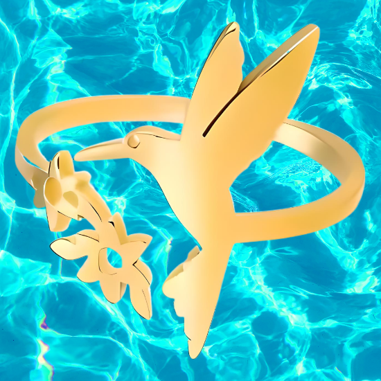 Imagen de  1 Anillo de Hermosisimo Colibrí  Acero Inoxidable Ajustable Alta Durabilidad+ 5 Modelos y Colores a Escoger X1ani