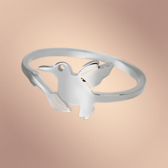 Imagen de  1 Anillo de Hermosisimo Colibrí  Acero Inoxidable Ajustable Alta Durabilidad+ 5 Modelos y Colores a Escoger X1ani