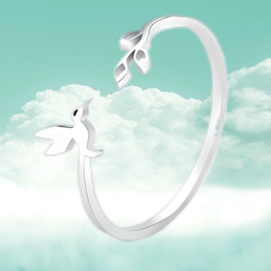 Imagen de  1 Anillo de Hermosisimo Colibrí  Acero Inoxidable Ajustable Alta Durabilidad+ 5 Modelos y Colores a Escoger X1ani