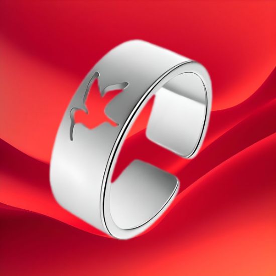 Imagen de  1 Anillo de Hermosisimo Colibrí  Acero Inoxidable Ajustable Alta Durabilidad+ 5 Modelos y Colores a Escoger X1ani