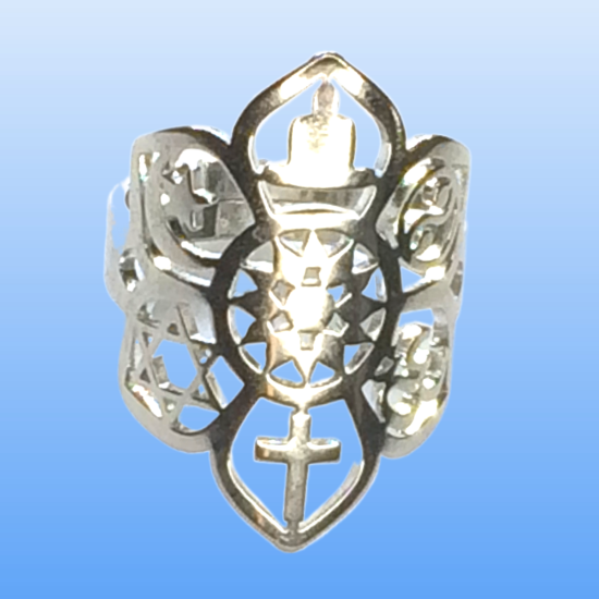 Imagen de +3 Modelos y Colores  Anillo de Acero Inoxidable con  6 Poderosísimos Símbolos  de Protección -AJUSTABLE x1ani