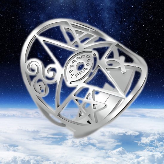 Imagen de +3 Modelos y Colores  Anillo de Acero Inoxidable con  6 Poderosísimos Símbolos  de Protección -AJUSTABLE x1ani