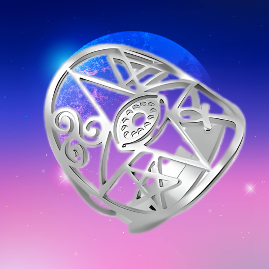 Imagen de +3 Modelos y Colores  Anillo de Acero Inoxidable con  6 Poderosísimos Símbolos  de Protección -AJUSTABLE x1ani