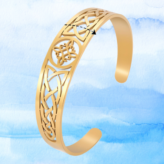 Imagen de + 9 Modelos  para Seleccionar de  Brazalete Nudo de Bruja CURADO Ajustable de ACERO INOXIDABLE Espesor de 2 mm Alta Durabilidad para Uso Rudo  X1BRA