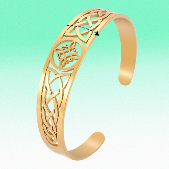 Imagen de + 9 Modelos  para Seleccionar de  Brazalete Nudo de Bruja CURADO Ajustable de ACERO INOXIDABLE Espesor de 2 mm Alta Durabilidad para Uso Rudo  X1BRA