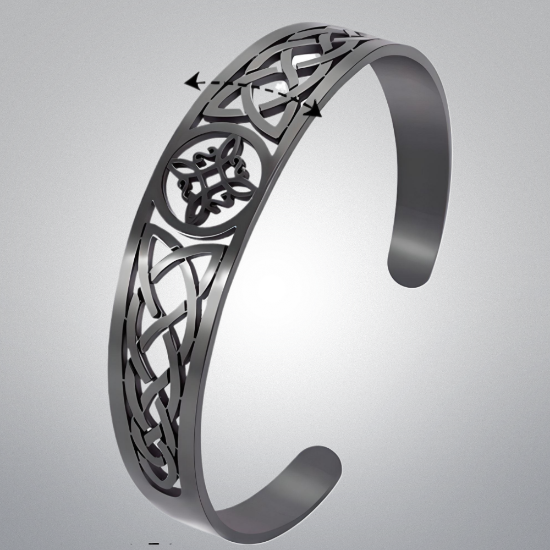 Imagen de + 9 Modelos  para Seleccionar de  Brazalete Nudo de Bruja CURADO Ajustable de ACERO INOXIDABLE Espesor de 2 mm Alta Durabilidad para Uso Rudo  X1BRA