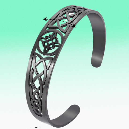 Imagen de + 9 Modelos  para Seleccionar de  Brazalete Nudo de Bruja CURADO Ajustable de ACERO INOXIDABLE Espesor de 2 mm Alta Durabilidad para Uso Rudo  X1BRA