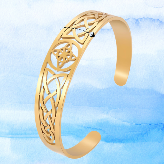 Imagen de + 9 Modelos  para Seleccionar de  Brazalete Nudo de Bruja CURADO Ajustable de ACERO INOXIDABLE Espesor de 2 mm Alta Durabilidad para Uso Rudo  X1BRA