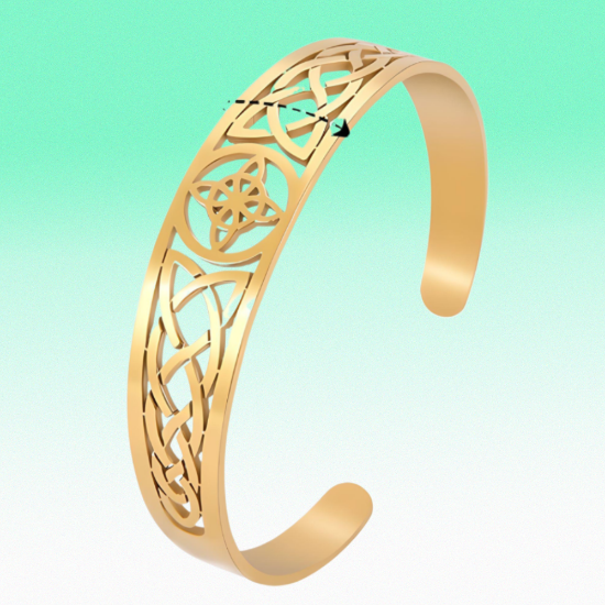 Imagen de + 9 Modelos  para Seleccionar de  Brazalete Nudo de Bruja CURADO Ajustable de ACERO INOXIDABLE Espesor de 2 mm Alta Durabilidad para Uso Rudo  X1BRA