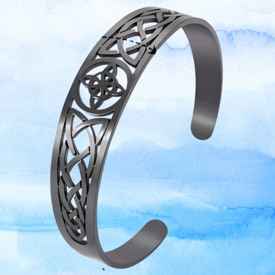 Imagen de + 9 Modelos  para Seleccionar de  Brazalete Nudo de Bruja CURADO Ajustable de ACERO INOXIDABLE Espesor de 2 mm Alta Durabilidad para Uso Rudo  X1BRA