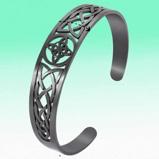 Imagen de + 9 Modelos  para Seleccionar de  Brazalete Nudo de Bruja CURADO Ajustable de ACERO INOXIDABLE Espesor de 2 mm Alta Durabilidad para Uso Rudo  X1BRA