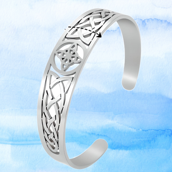 Imagen de + 9 Modelos  para Seleccionar de  Brazalete Nudo de Bruja CURADO Ajustable de ACERO INOXIDABLE Espesor de 2 mm Alta Durabilidad para Uso Rudo  X1BRA