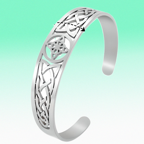 Imagen de + 9 Modelos  para Seleccionar de  Brazalete Nudo de Bruja CURADO Ajustable de ACERO INOXIDABLE Espesor de 2 mm Alta Durabilidad para Uso Rudo  X1BRA