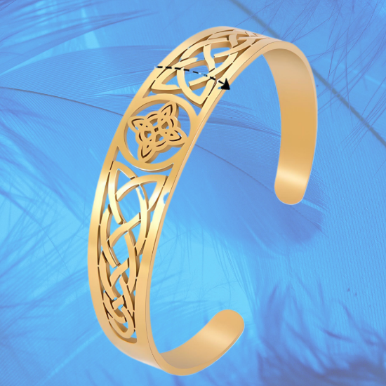 Imagen de + 9 Modelos  para Seleccionar de  Brazalete Nudo de Bruja CURADO Ajustable de ACERO INOXIDABLE Espesor de 2 mm Alta Durabilidad para Uso Rudo  X1BRA