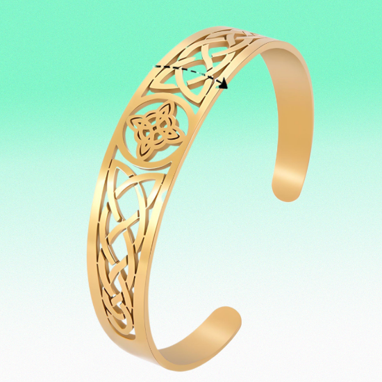 Imagen de + 9 Modelos  para Seleccionar de  Brazalete Nudo de Bruja CURADO Ajustable de ACERO INOXIDABLE Espesor de 2 mm Alta Durabilidad para Uso Rudo  X1BRA