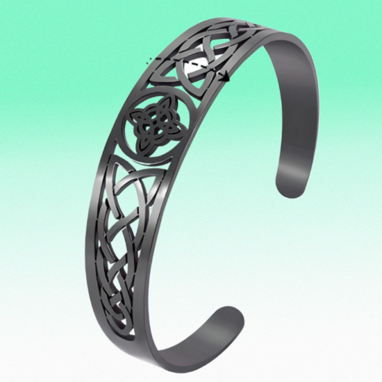 Imagen de + 9 Modelos  para Seleccionar de  Brazalete Nudo de Bruja CURADO Ajustable de ACERO INOXIDABLE Espesor de 2 mm Alta Durabilidad para Uso Rudo  X1BRA