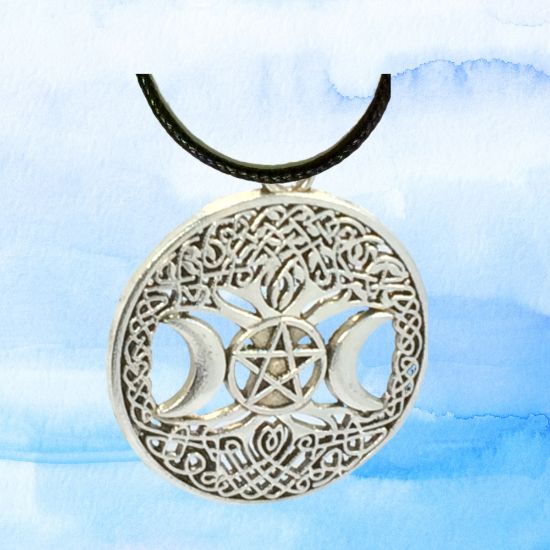 Imagen de  3 Poderosos Simbolos Protectores en Un Dije Curado ( Arbol de la Vida + Pentagrama + Triple Luna) Hecate / Hekate Varios Modelos para Escoger -X1