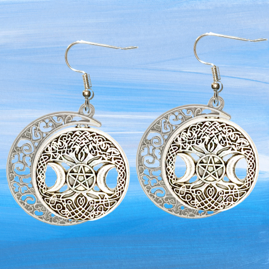 Imagen de  3 Poderosos Simbolos Protectores en Un Dije Curado ( Arbol de la Vida + Pentagrama + Triple Luna) Hecate / Hekate Varios Modelos para Escoger -X1