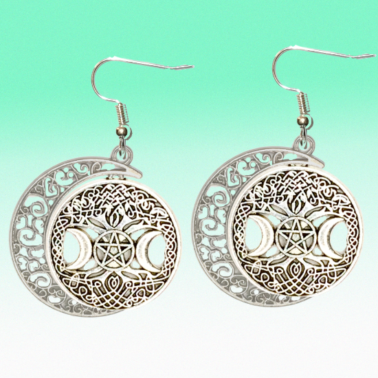 Imagen de  3 Poderosos Simbolos Protectores en Un Dije Curado ( Arbol de la Vida + Pentagrama + Triple Luna) Hecate / Hekate Varios Modelos para Escoger -X1