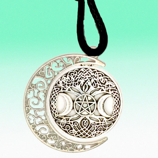 Imagen de  3 Poderosos Simbolos Protectores en Un Dije Curado ( Arbol de la Vida + Pentagrama + Triple Luna) Hecate / Hekate Varios Modelos para Escoger -X1