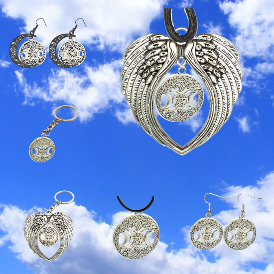 Imagen de  3 Poderosos Simbolos Protectores en Un Dije Curado ( Arbol de la Vida + Pentagrama + Triple Luna) Hecate / Hekate Varios Modelos para Escoger -X1