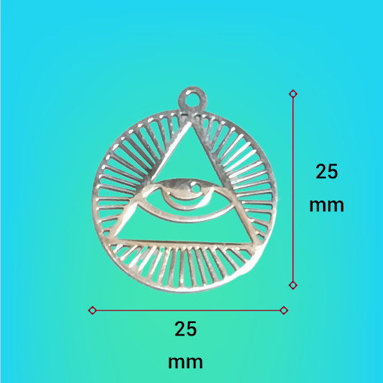 Imagen de 1 Dije Ojo de Dios + Santisima Trinidad 20x20mm Curado o Intensionado Acero Inoxidable Alta Durabilidad en Pulsera o Llavero o Collar+4 Modelos para Escoger -x1