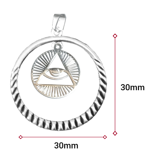Imagen de 1 Dije Ojo de Dios + Santisima Trinidad 20x20mm Curado o Intensionado Acero Inoxidable Alta Durabilidad en Pulsera o Llavero o Collar+4 Modelos para Escoger -x1