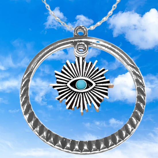 Imagen de 1 Dije Ojo de Dios + Santisima Trinidad 20x20mm Curado o Intensionado Acero Inoxidable Alta Durabilidad en Pulsera o Llavero o Collar+4 Modelos para Escoger -x1