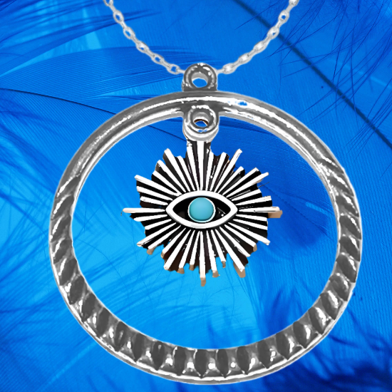 Imagen de 1 Dije Ojo de Dios + Santisima Trinidad 20x20mm Curado o Intensionado Acero Inoxidable Alta Durabilidad en Pulsera o Llavero o Collar+4 Modelos para Escoger -x1