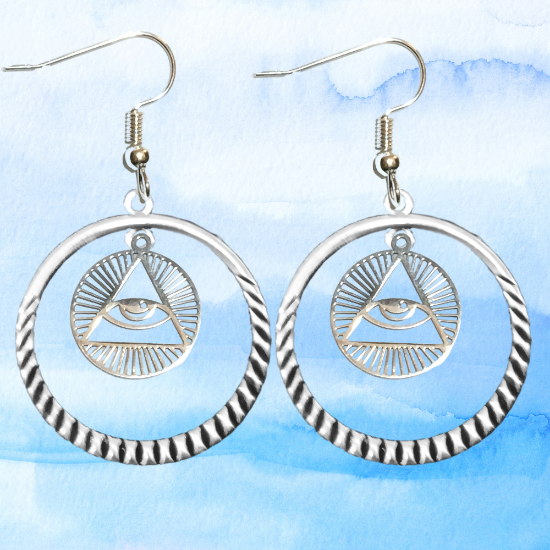 Imagen de 1 Dije Ojo de Dios + Santisima Trinidad 20x20mm Curado o Intensionado Acero Inoxidable Alta Durabilidad en Pulsera o Llavero o Collar+4 Modelos para Escoger -x1