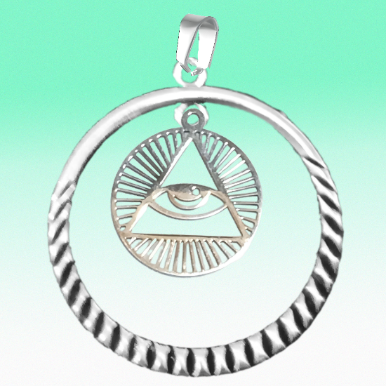 Imagen de 1 Dije Ojo de Dios + Santisima Trinidad 20x20mm Curado o Intensionado Acero Inoxidable Alta Durabilidad en Pulsera o Llavero o Collar+4 Modelos para Escoger -x1