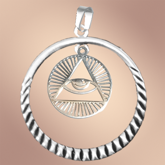 Imagen de 1 Dije Ojo de Dios + Santisima Trinidad 20x20mm Curado o Intensionado Acero Inoxidable Alta Durabilidad en Pulsera o Llavero o Collar+4 Modelos para Escoger -x1